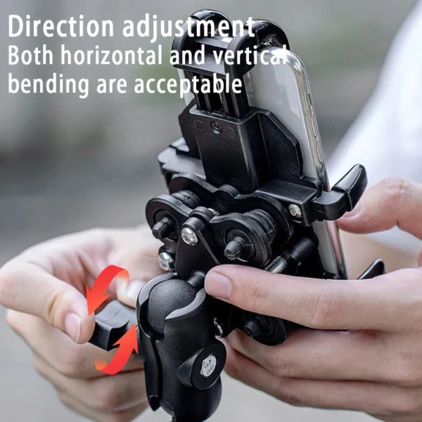 Motorcycle Phone Holder Metal Universal Shock Absorption Motorcycle Handlebar Phone Holder