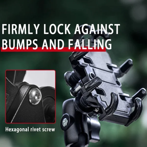 Motorcycle Phone Holder Metal Universal Shock Absorption Motorcycle Handlebar Phone Holder