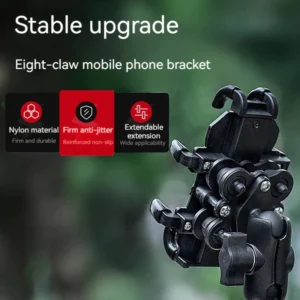 Motorcycle Phone Holder Metal Universal Shock Absorption Motorcycle Handlebar Phone Holder