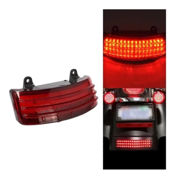 Motorcycle Rear Fender Tip Light Tri Bar LED Tail Brake Turn Signal Light For Touring Street Road Glide