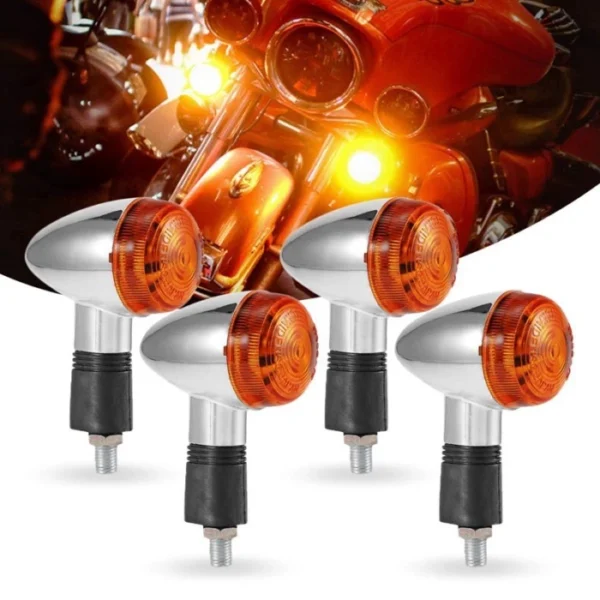 Motorcycle Turn Signals Bullet Front Rear Lights For Honda Kawasaki
